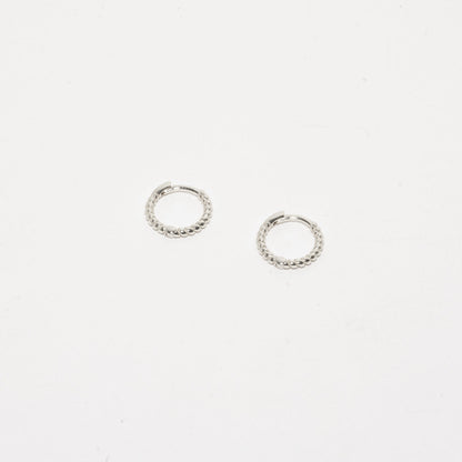 Rope Twist Huggie Hoops In Silver