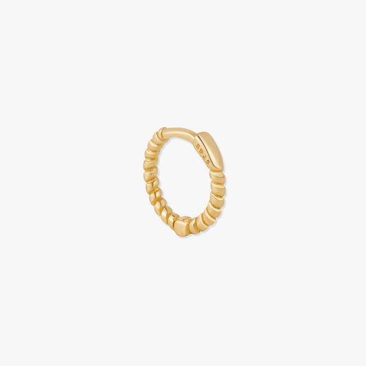 Rope Twist Helix Hoop In Gold
