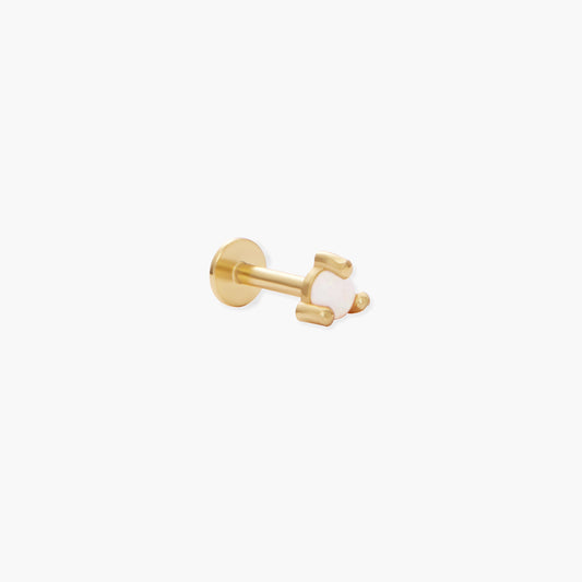 Round Helix Opal Labret Stud In Gold