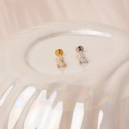 Round Helix Opal Labret Stud In Gold