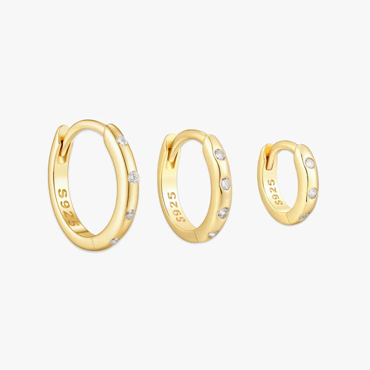 Essential Crystal Huggies Set in Gold