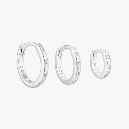 Essential Crystal Huggies Set in Silver