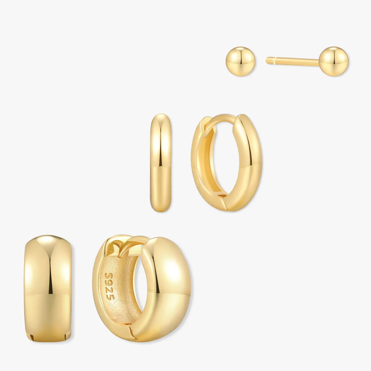 Essential Chunky Hoops Set in Gold