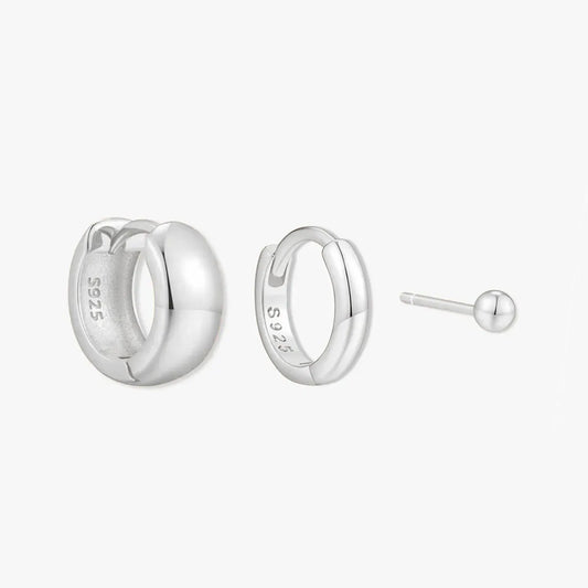 Essential Chunky Hoops Set in Silver