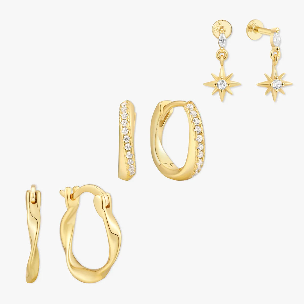 Starburst Dangle Set In Gold