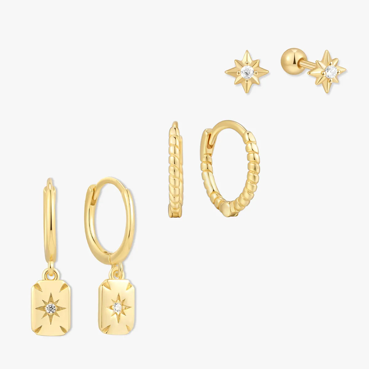 Celestial Charm Earring Set in Gold