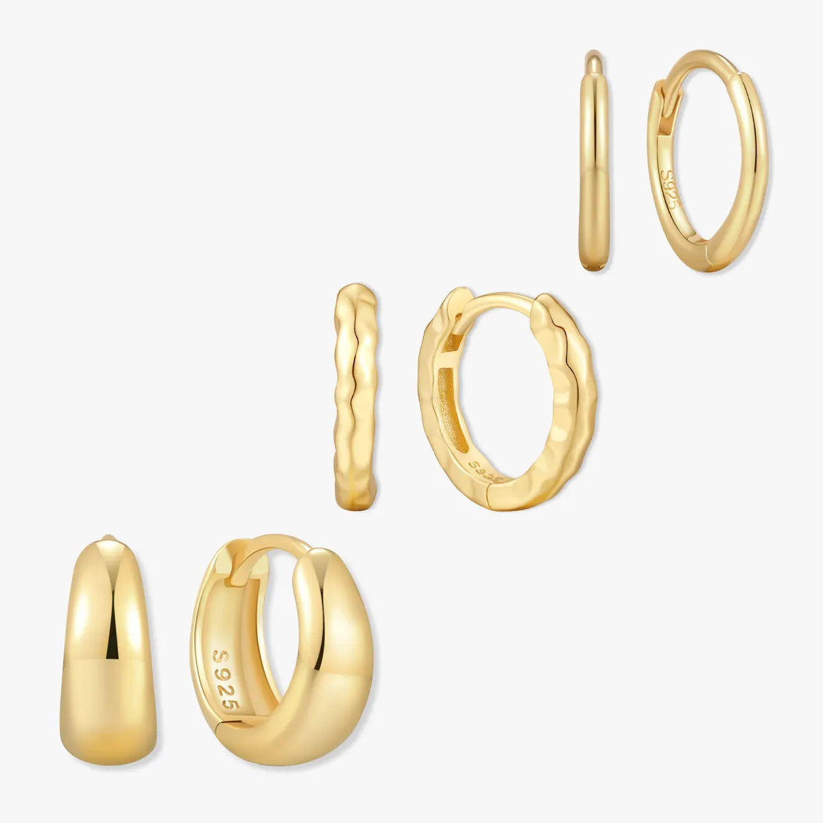 Everyday Hoops Set in Gold