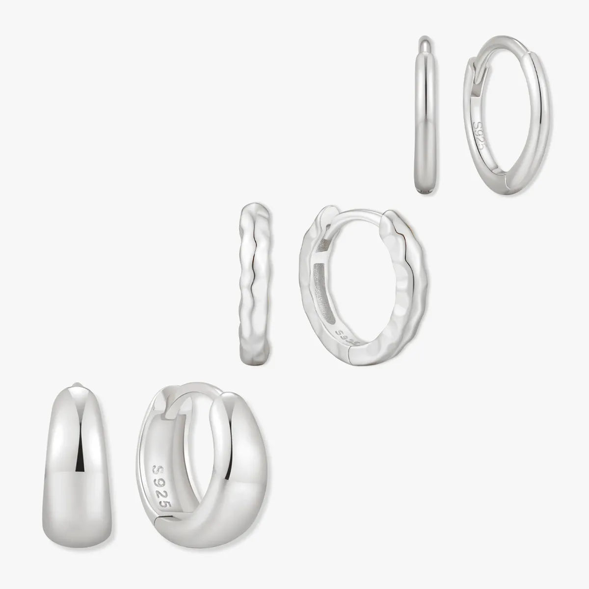 Everyday Hoops Set in Silver