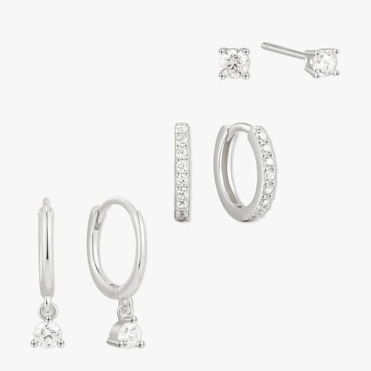 Classic Dangle Earring Set in Silver