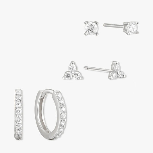 Essential Crystal Earring Set in Silver