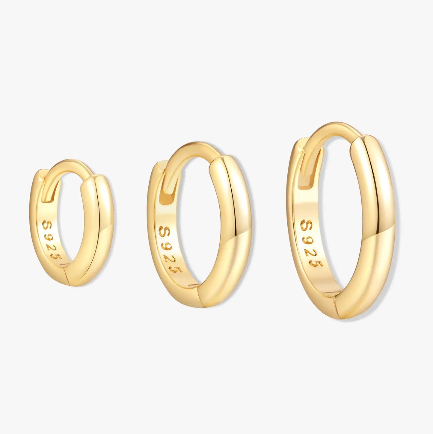 Everyday Dainty Huggie Hoops Set in Gold