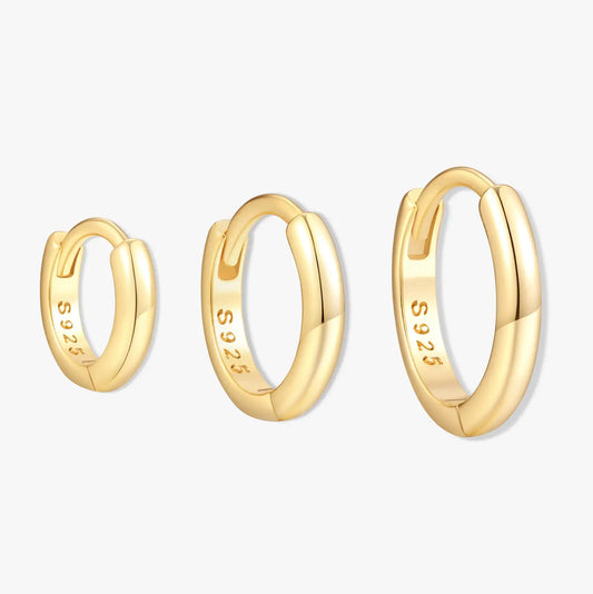 Everyday Dainty Huggie Hoops Set in Gold