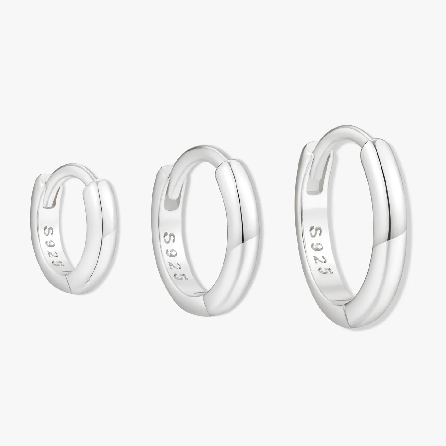 Everyday Dainty Huggie Hoops Set in Silver