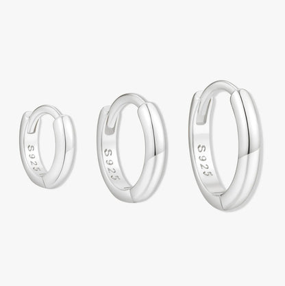 Everyday Dainty Huggie Hoops Set in Silver
