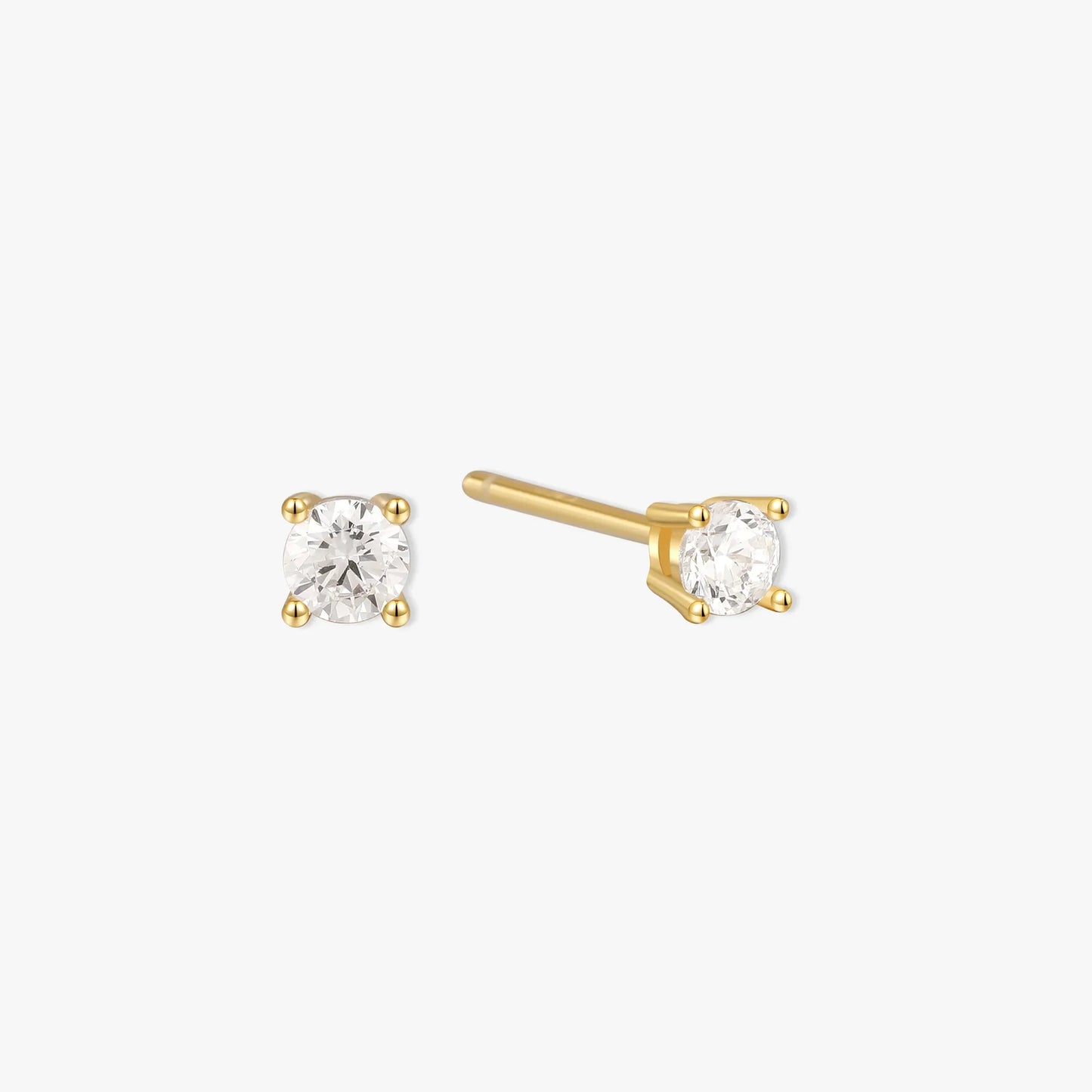 Essential Diamond Studs In Gold