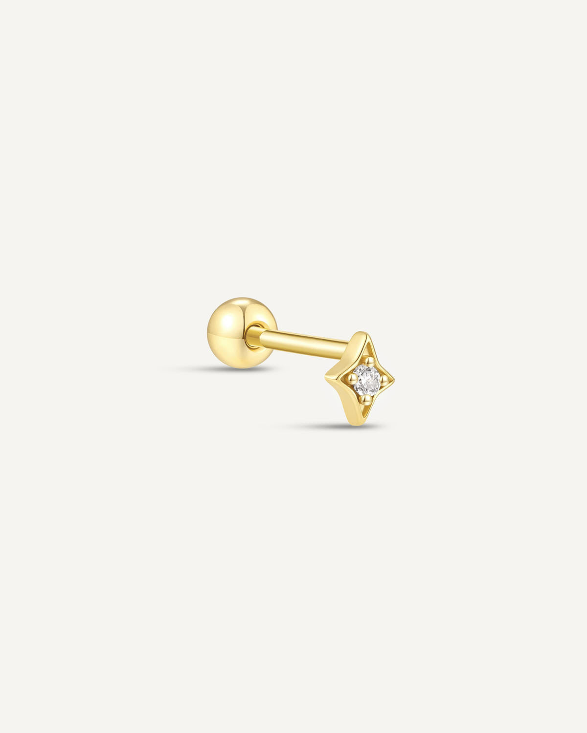 Small Star Crystal Barbell Studs in Gold