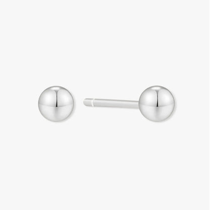 Plain Ball Studs In Silver