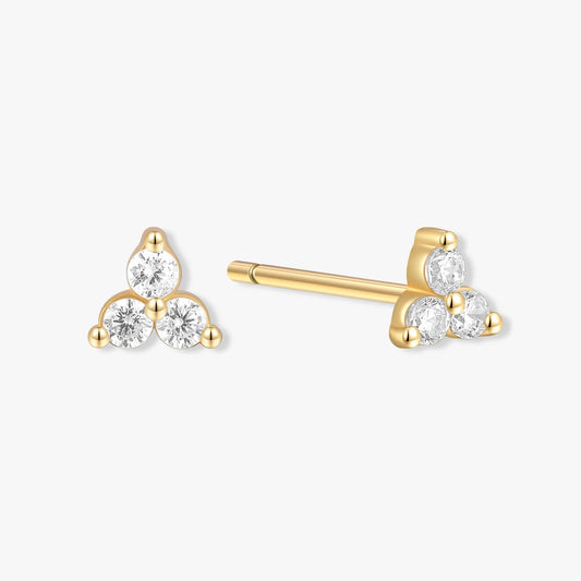 Triple Topaz Piercing Studs In Gold