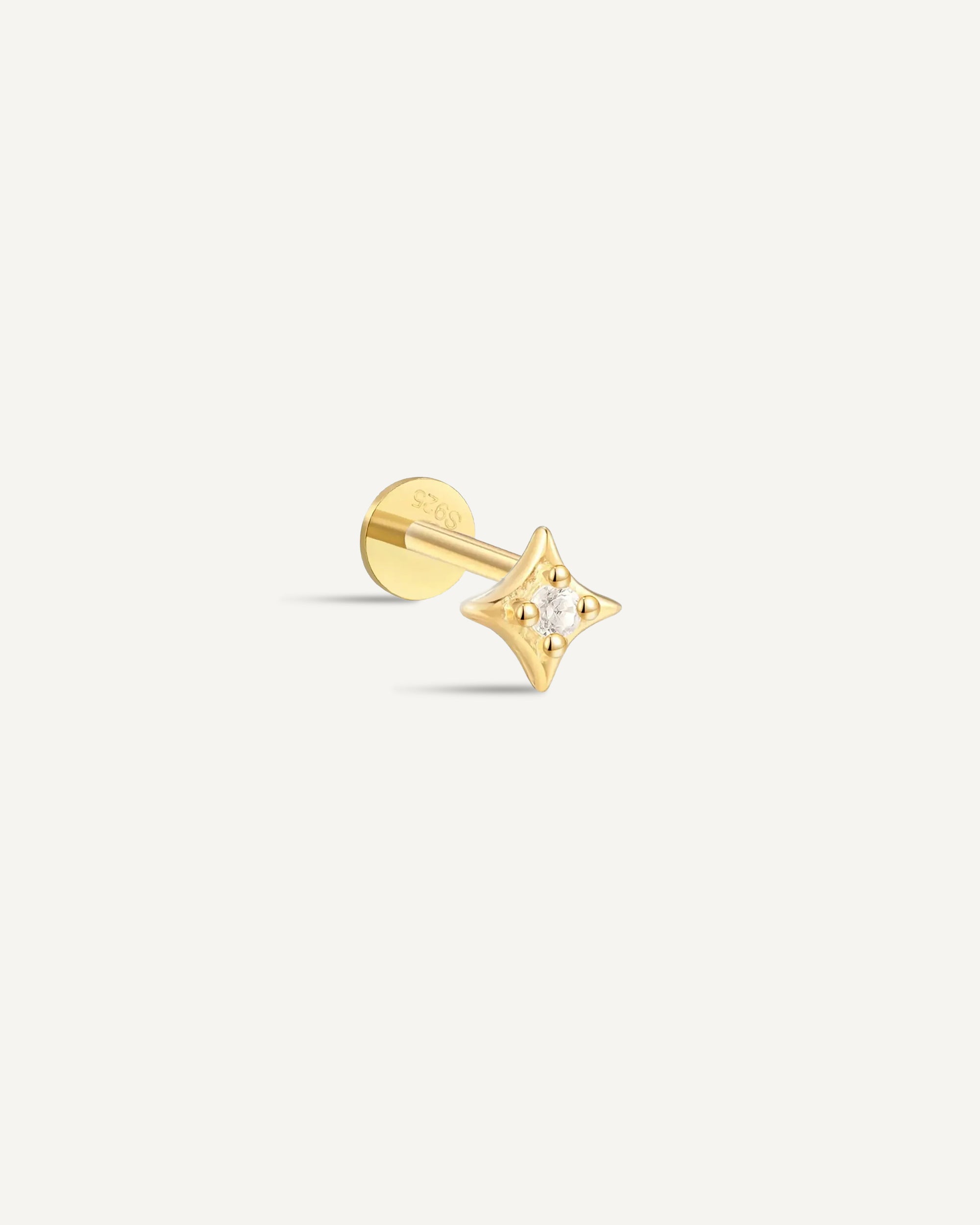 Cosmic Star Flat Back Stud in Gold