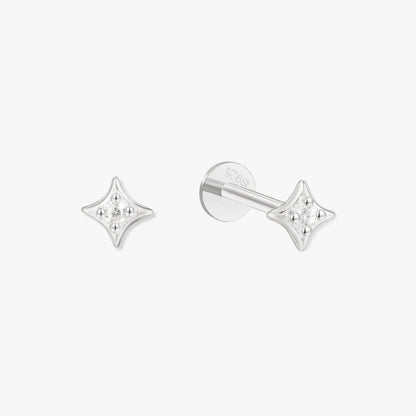 Cosmic Star Flat Back Studs in Silver