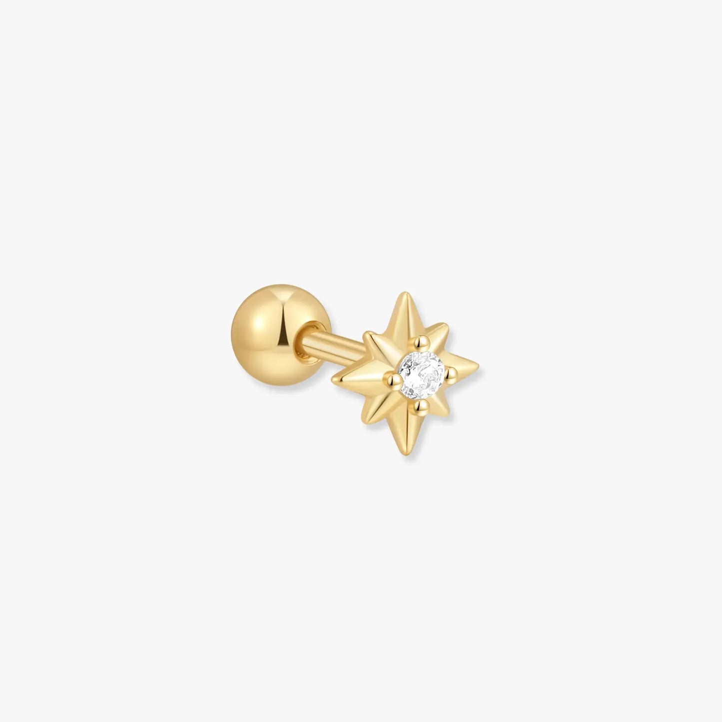 Starburst Helix Barbell Stud in Gold