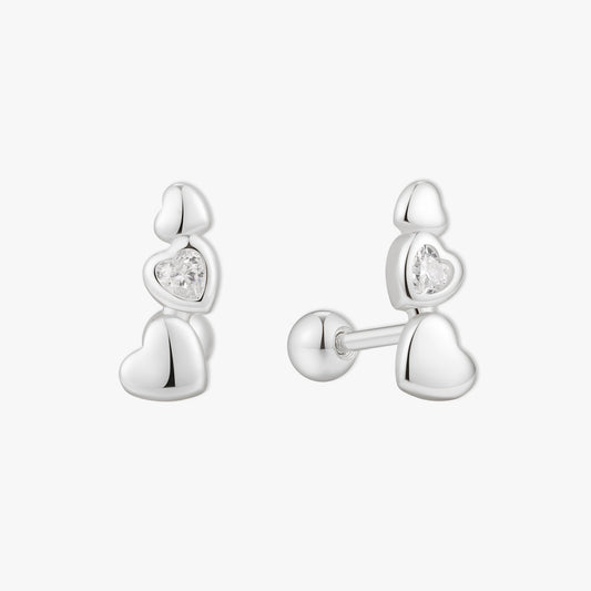 Triple Barbell Climber Studs In Silver