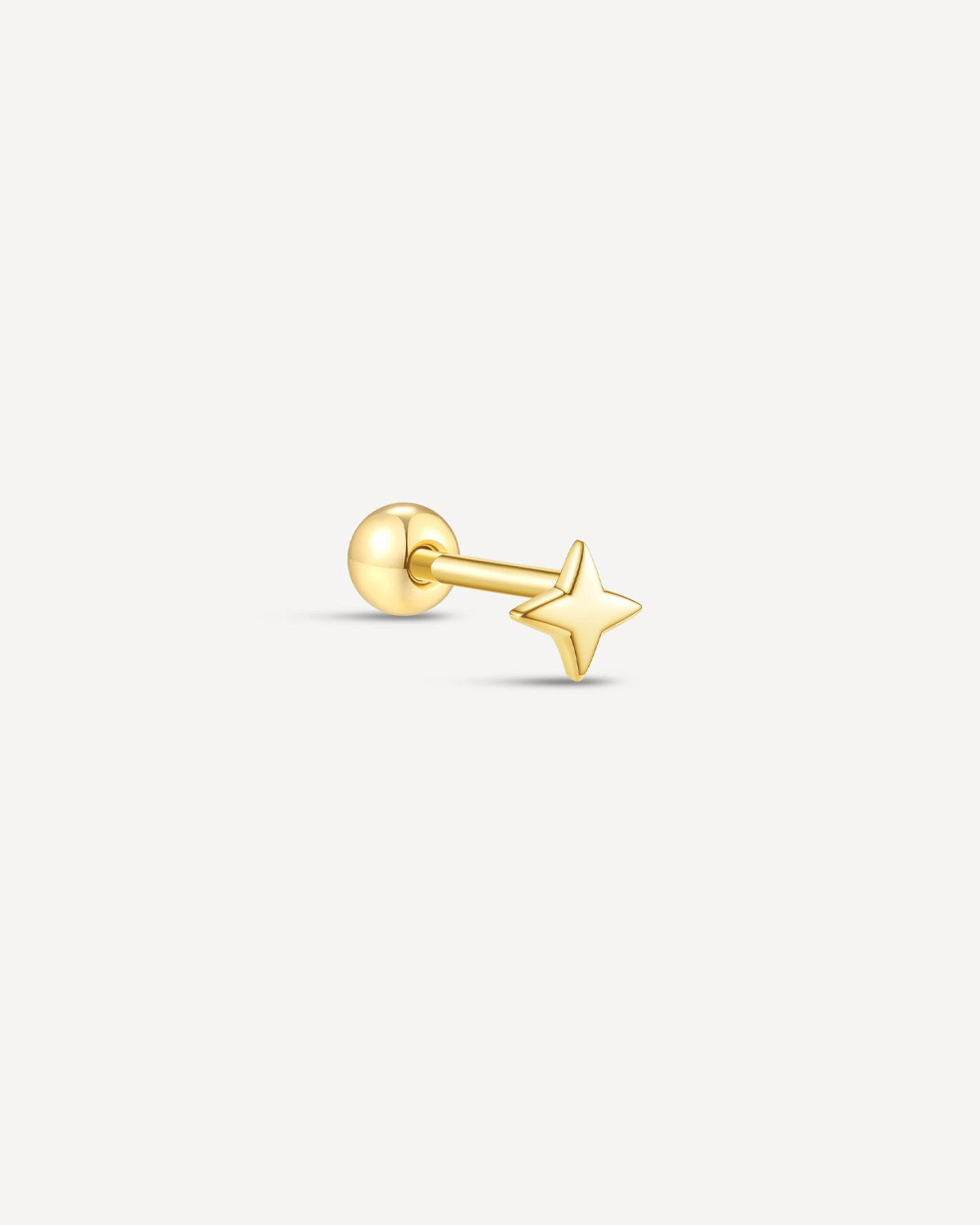 Plain Star Barbell Studs In Gold