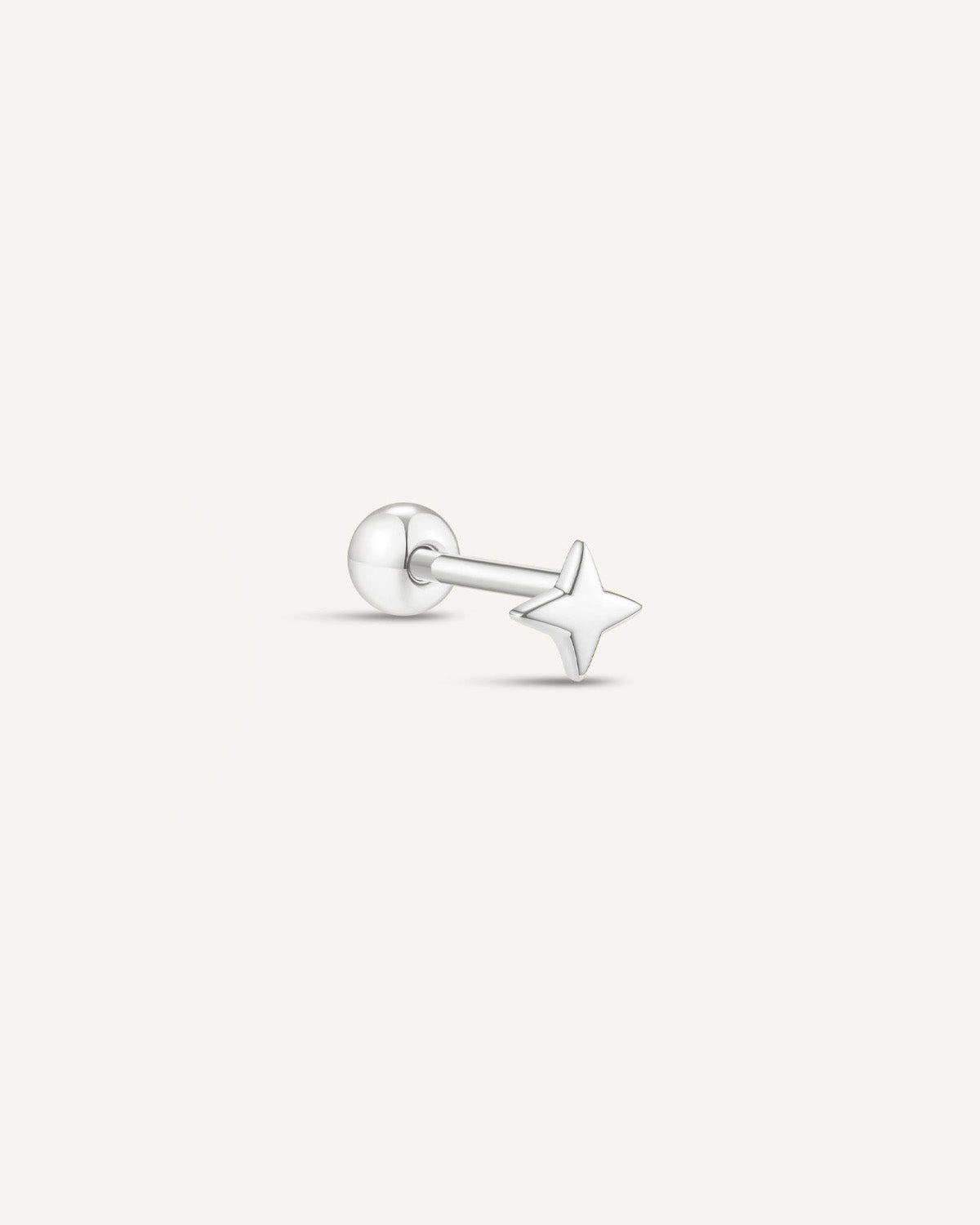 Plain Star Barbell Studs In Silver