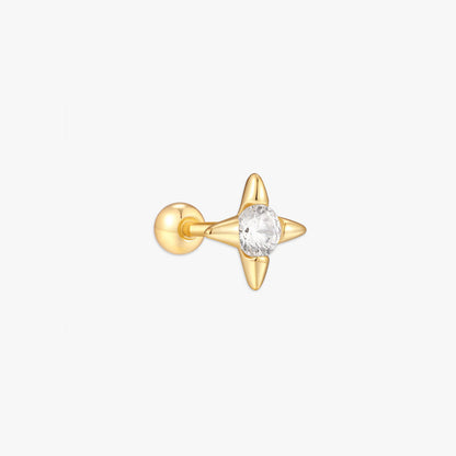 North Star CZ Barbell Studs in Gold