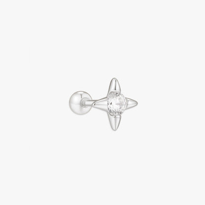 North Star CZ Barbell Studs in Silver