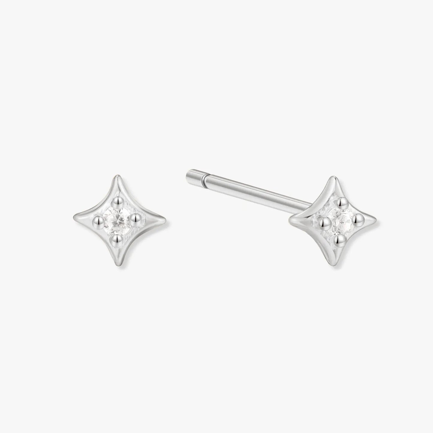 Cosmic Star Stud Earrings in Silver
