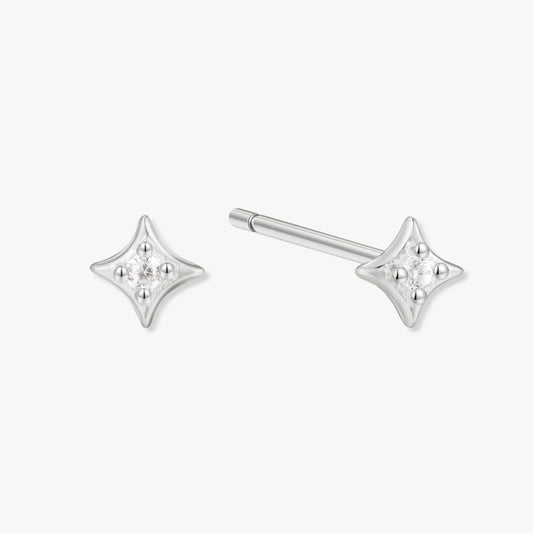 Cosmic Star Stud Earrings in Silver