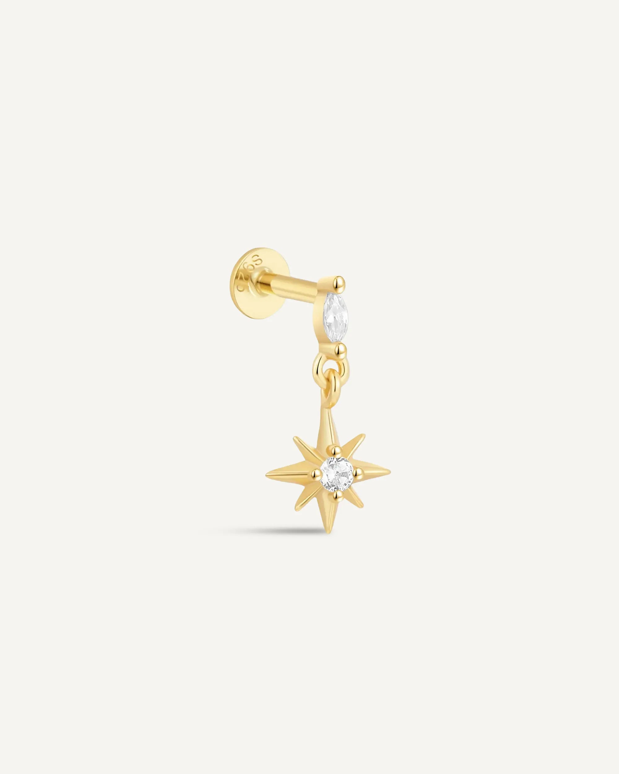 Twilight Star Flat Back Studs in Gold