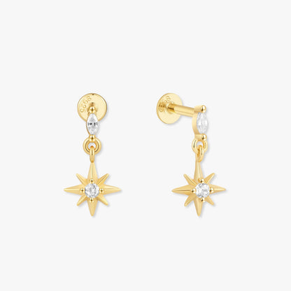 Twilight Star Flat Back Studs in Gold