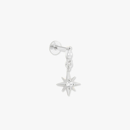 Twilight Star Flat Back Studs in Silver