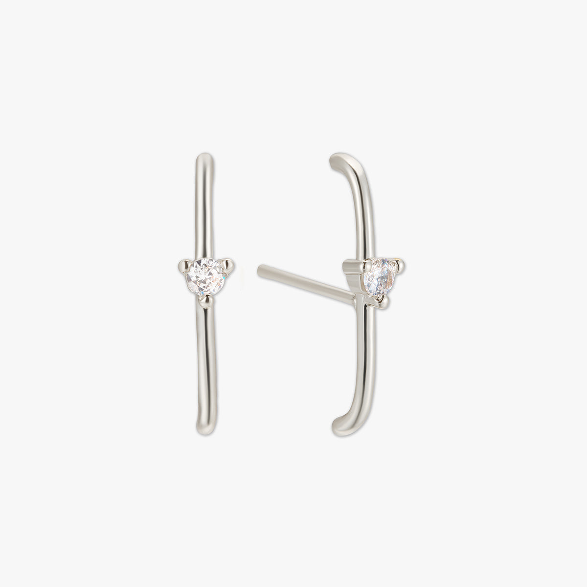 Crystal Suspender Studs in Silver