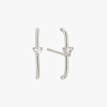Crystal Suspender Studs in Silver
