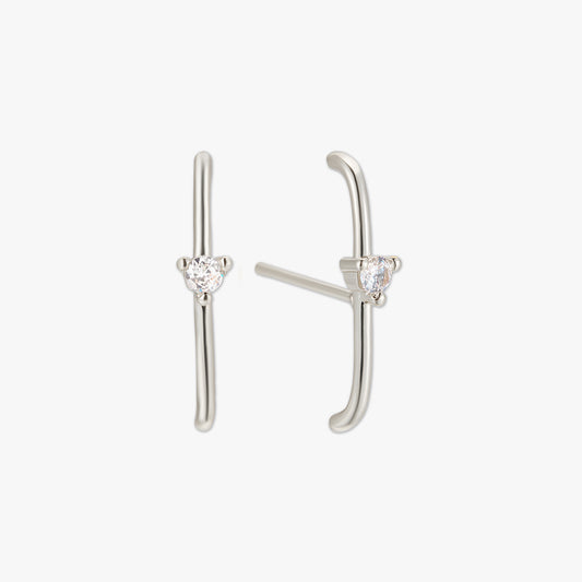 Crystal Suspender Studs in Silver