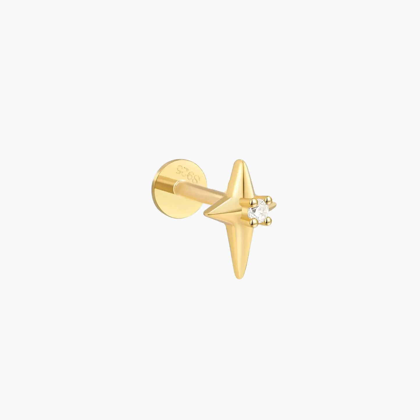 Nova Spark Flat Back Stud in Gold