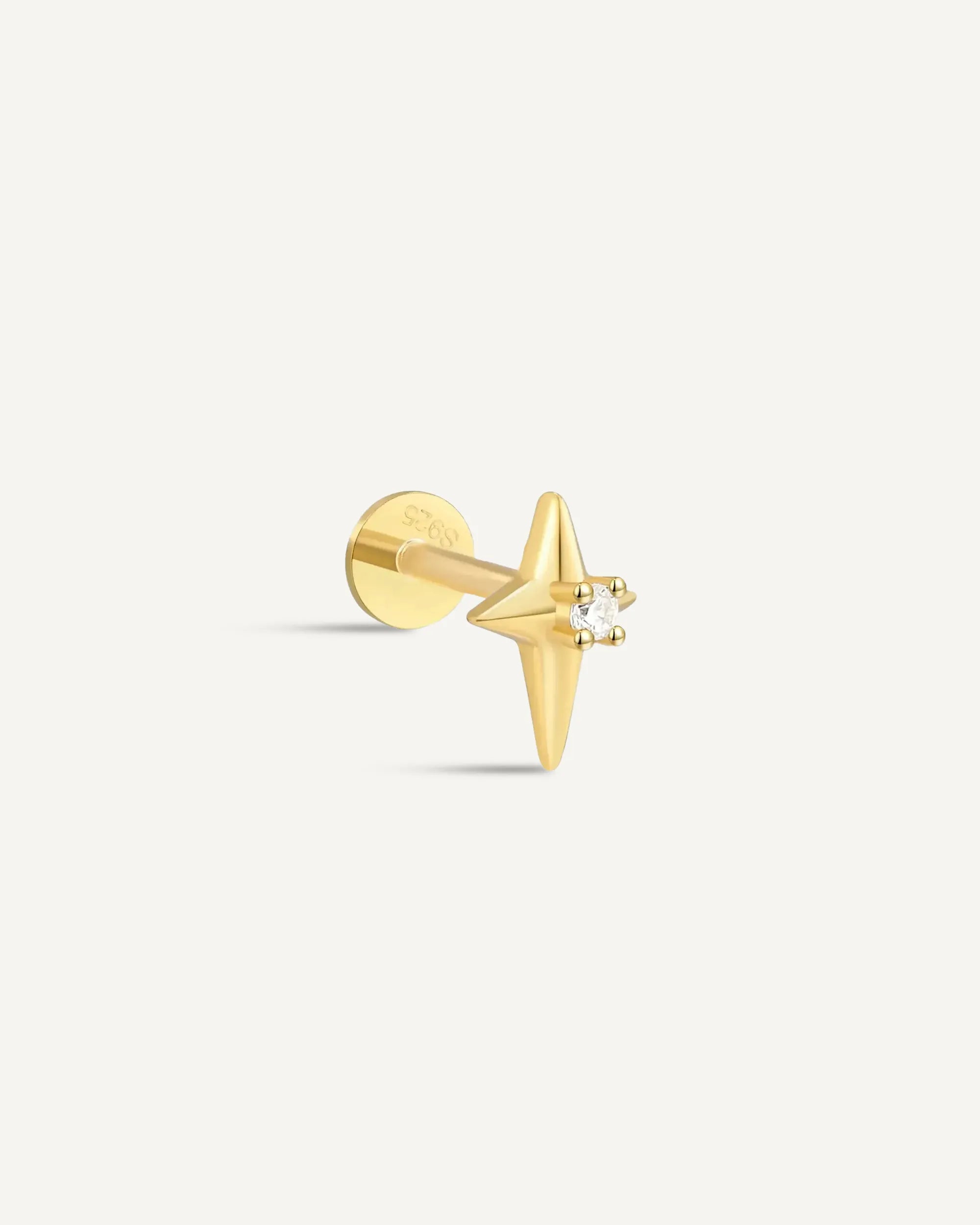 Nova Spark Flat Back Studs in Gold