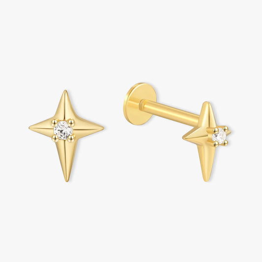 Nova Spark Labret Studs in Gold