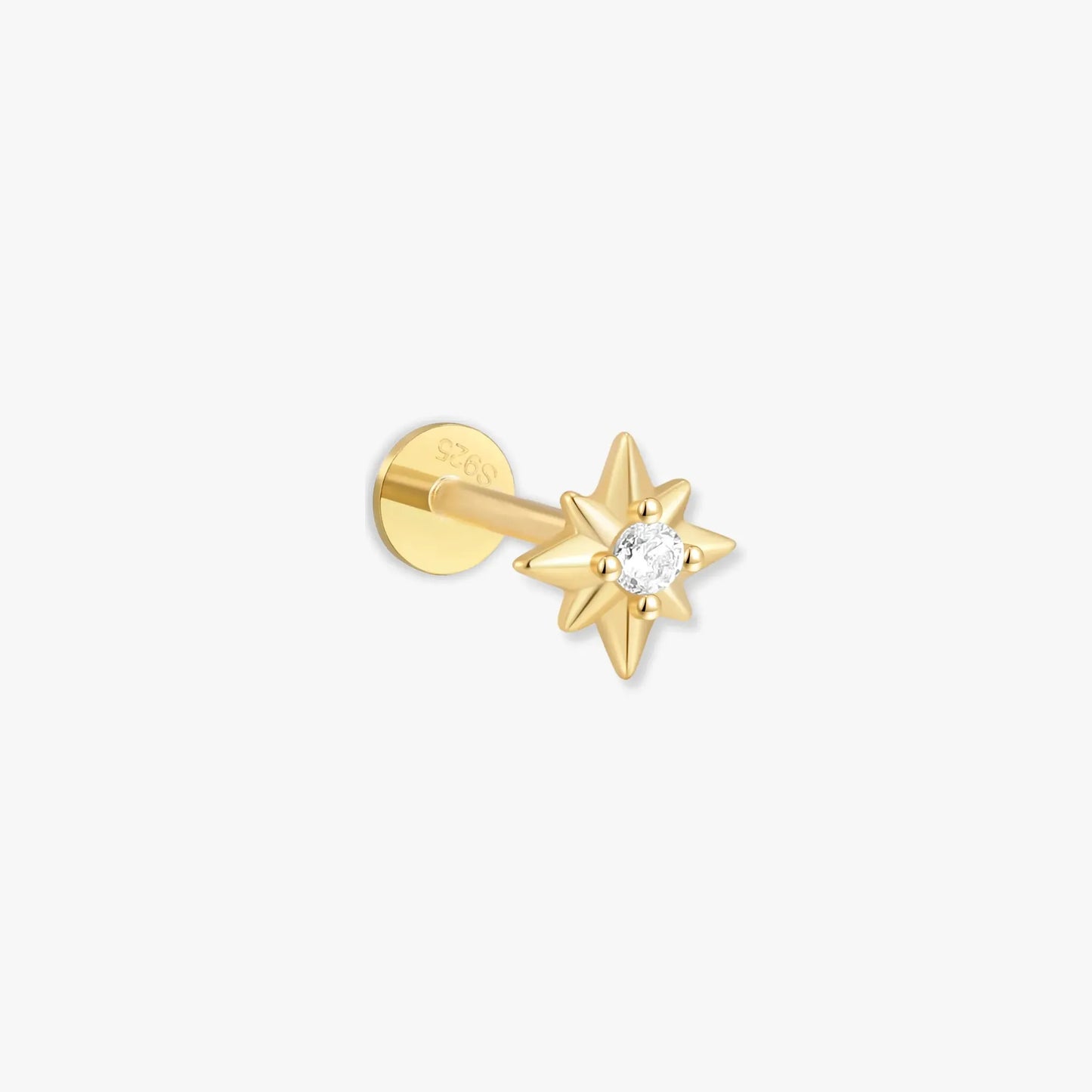 Starburst Helix Flat Back Stud in Gold