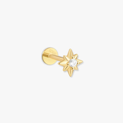 Starburst Helix Flat Back Stud in Gold