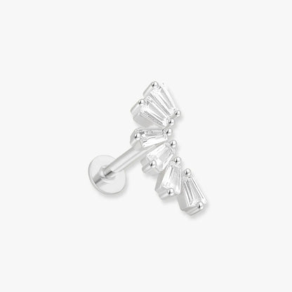 Crystal Cascade Flat Back Climber in Silver