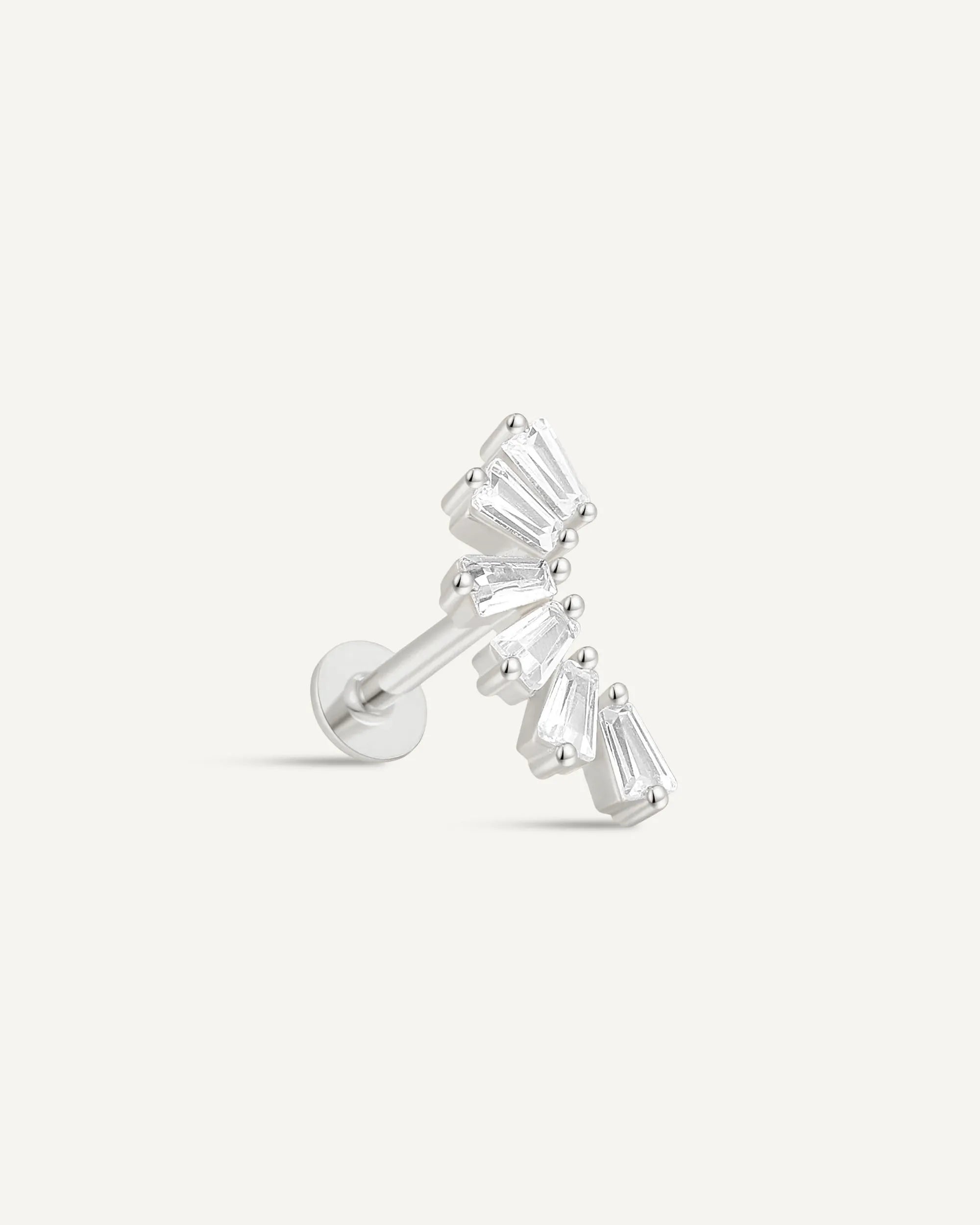 Crystal Cascade Flat Back Climber in Silver