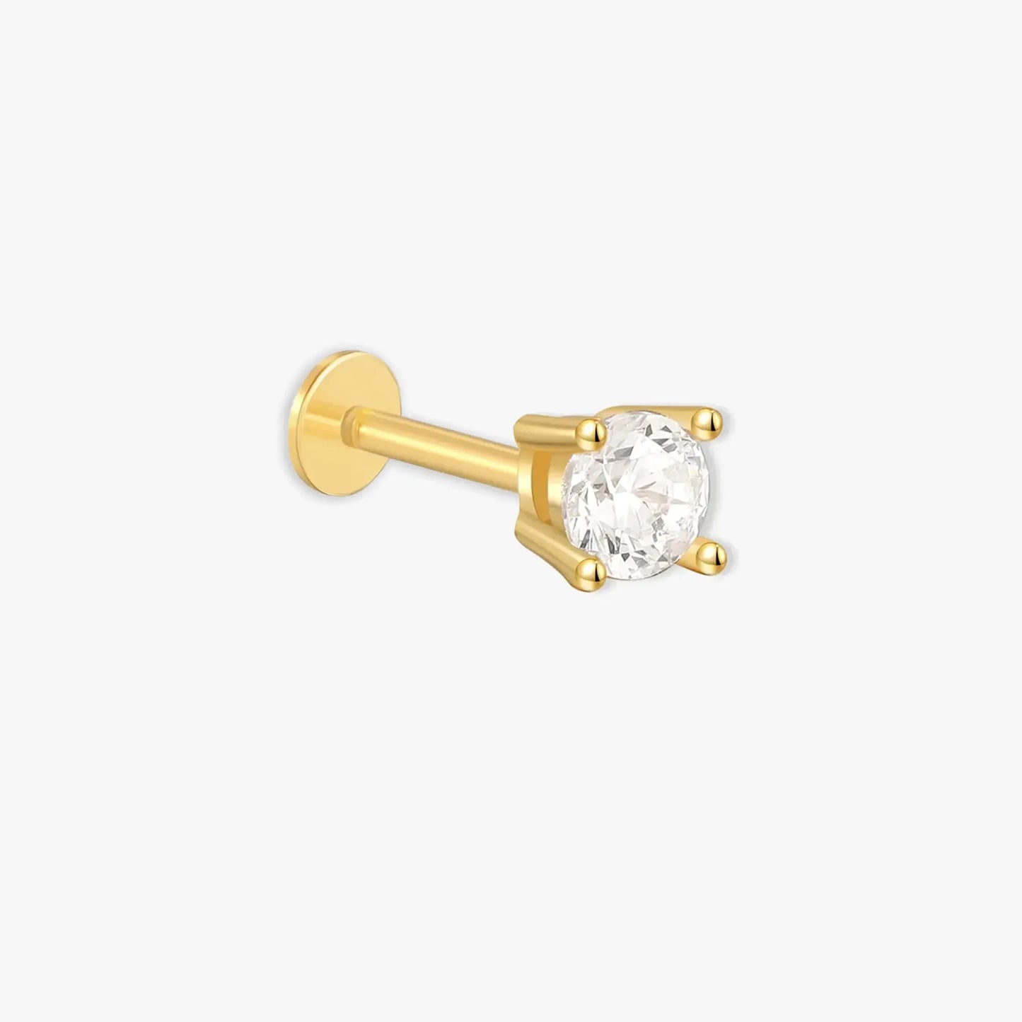 Essential Flat Back Diamond Studs In Gold