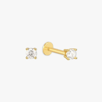 Essential Flat Back Diamond Studs In Gold