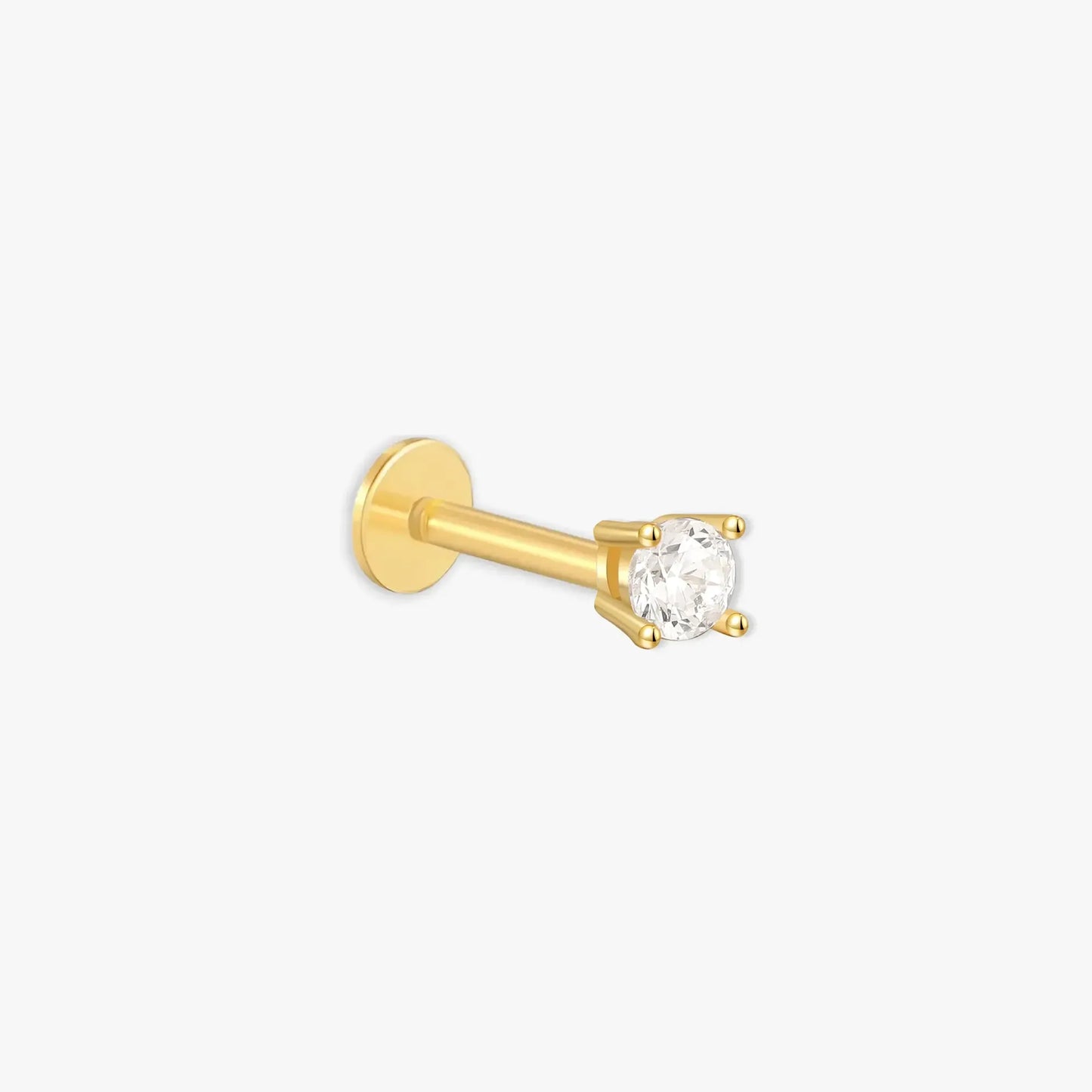 Essential Flat Back Diamond Studs In Gold