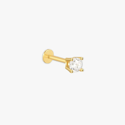 Essential Flat Back Diamond Studs In Gold