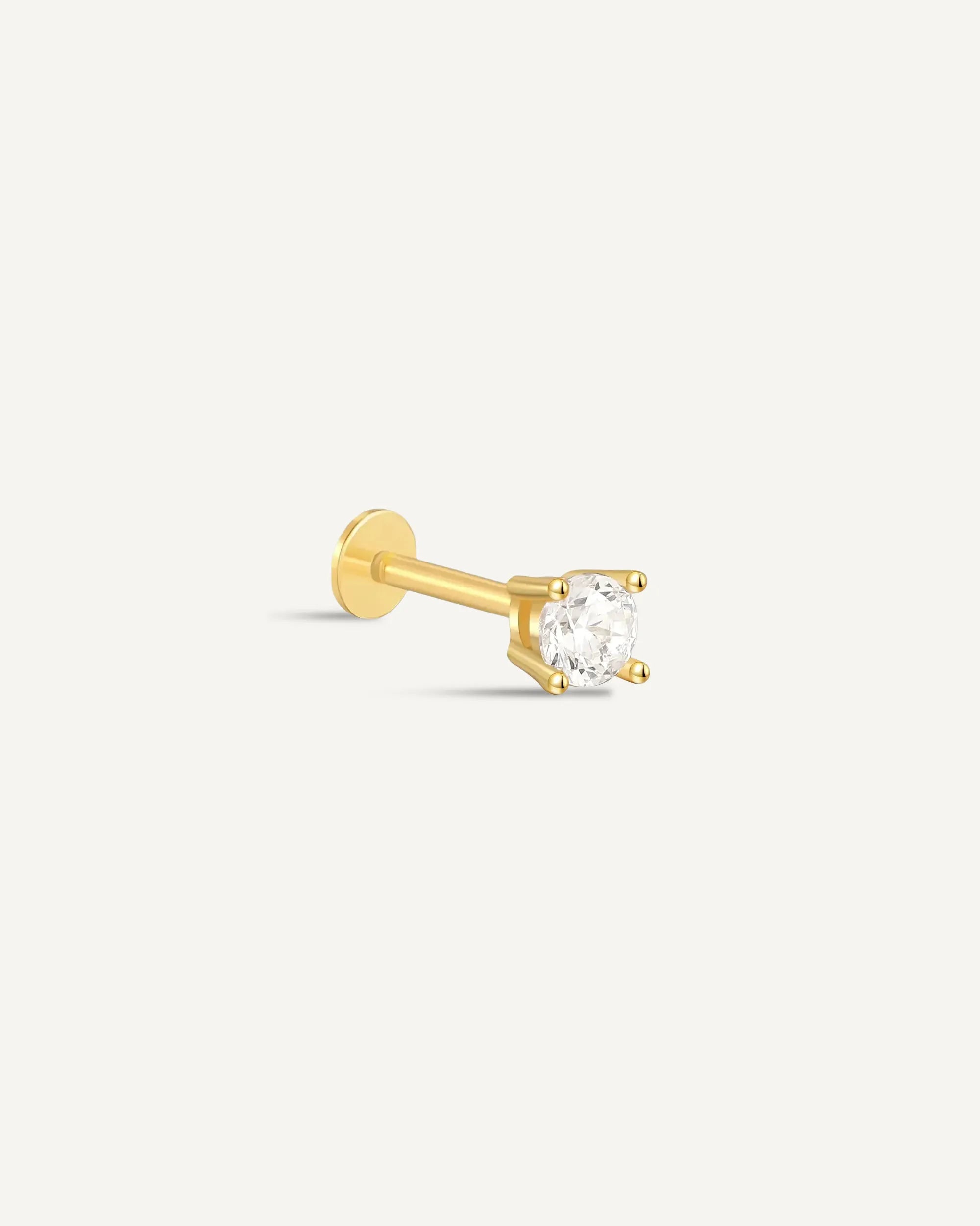 Helix Flat Back Diamond Stud In Gold